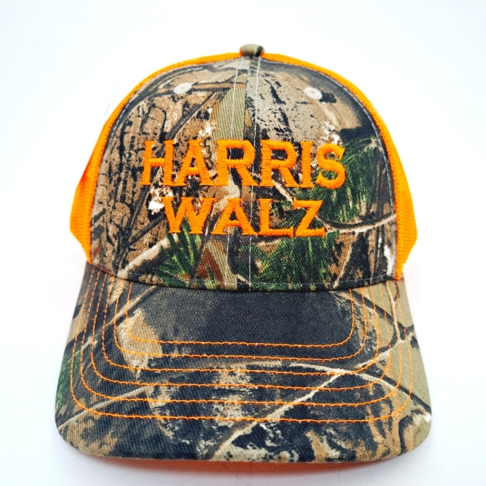 HARRIS-WALZ CAMO HUNTER Hat Cap Mesh Trucker Camouflage